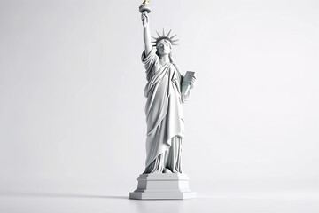 Statue of Liberty in New York isolated on white. Generative ai.