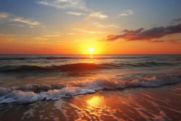 Fototapeta na wymiar Generative AI. beach sunset view background