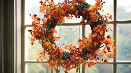 Festive wreath a modern and elegant adorned. AI generated