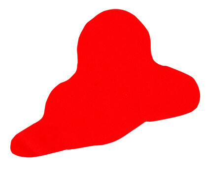 Naklejki Abstract bright red paper cut out decorative shape. Isolated cut out paper element for design