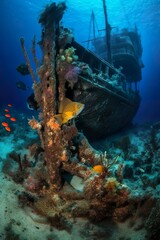 Shipwreck on the ocean floor