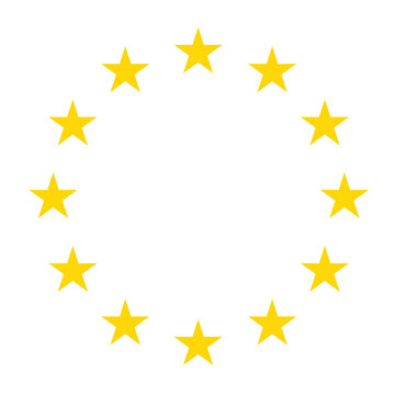 The wreath of stars of EU isolated on  transparent background. Made in EU symbol png. Vector illustration design. EPS10