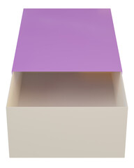 3d rendering of a purple empty opened matchbox isolated.