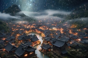 Japanese small village where I want to go one day. I am attracted by its atmosphere and culture. Spend a few days here. Generative AI Technology 