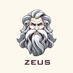 mascot zeus god of olympus logo vector