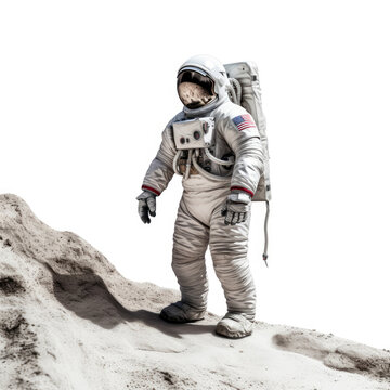 an astronaut standing on a hill, exploring the unknown