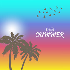 Obraz premium summer vector background.holiday concepts. suitable for card or poster