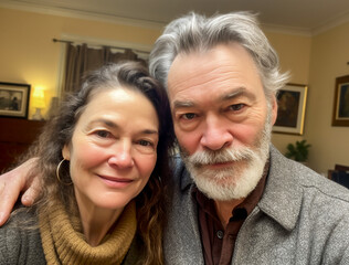 Loving Senior Couple Selfie. Generative AI.
A digital rendering of a selfie photograph of a loving senior couple.