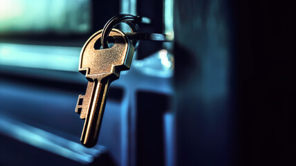 close up Key vintage style.lock or unlock.business success or achievement concepts.generative ai technology