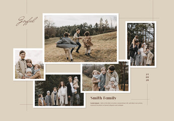 Family Photo Collage Card Layout Template