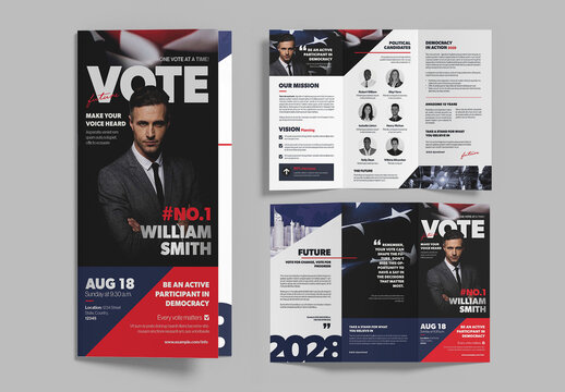 Voting Election Political Trifold Brochure Layout