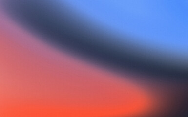 Obraz premium Abstract red blue retro wave grainy gradient background.