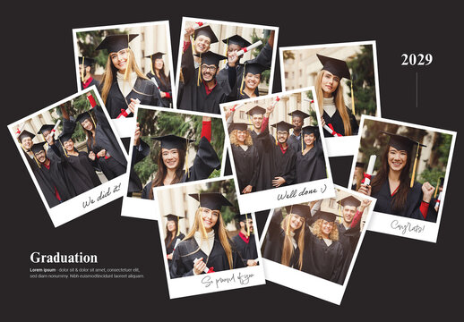 Graduation Photo Collage Mockup Effect