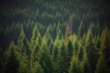 Generative AI.
pine forest scenic background