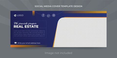 Real Estate Social Media Cover Template Design. Perfect and Modern Home Sale web banner Template Design