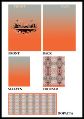Digital Textile Prints - Floral and Digital design for shirt - Indian Motifs 