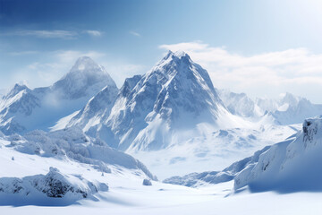 Fototapeta na wymiar Generative AI. snowy mountain scenery background