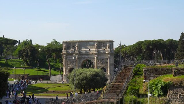 Arch of Constantine close to the Colosseum, Rome, Italy
