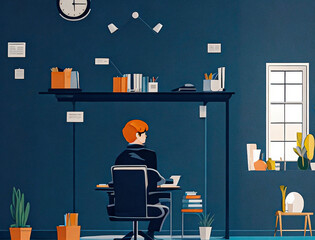 Corporate image, person working in an office