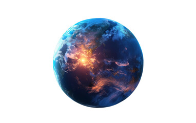 Essential Earth - Minimalistic Globe - Transparent background- made with Generative AI