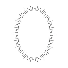 Oval frame round border design shape icon for decorative vintage doodle element for design in vector illustration