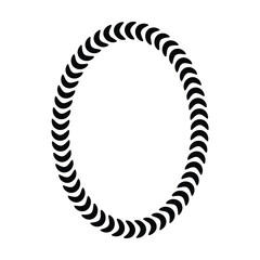 Oval frame round border design shape icon for decorative vintage doodle element for design in vector illustration