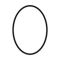 Oval frame round border design shape icon for decorative vintage doodle element for design in vector illustration