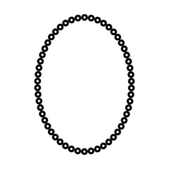 Oval frame round border design shape icon for decorative vintage doodle element for design in vector illustration