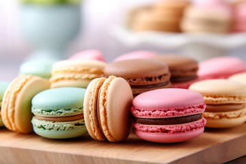 Delicious Macarons: Irresistible Sweet Treats on a White Background