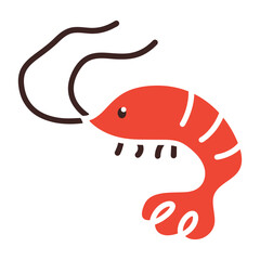 cute cartoon shrimp vector illustration