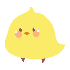 Cute little yellow bird vector illustration