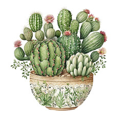 Watercolor Cactus Clip art, Watercolor Clip Art, Watercolor Sublimation Design