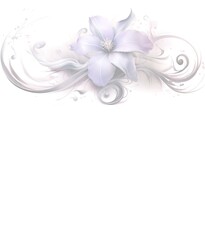 Pale purple flowers on grey, white background, grief, loss, coping of mourning. Condolences card. Generative AI