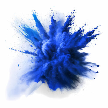 Abstract blue splash in motion brush isolated on white for art abstract design