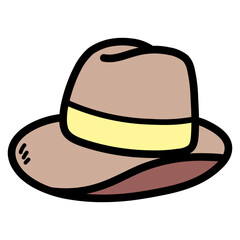 panama hat filled outline icon style