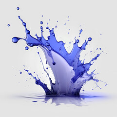 Blue splatter with drops for art design