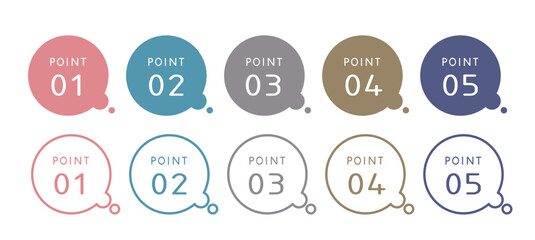 おしゃれな数字のあしらい。アイコンデザイン素材。