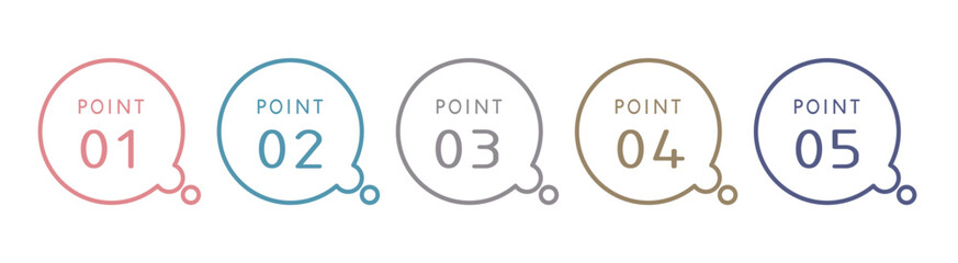 おしゃれな数字のあしらい。アイコンデザイン素材。