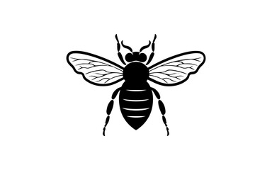 A BEE shape isolated illustration with black and white style for template.