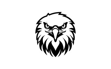 A head of eagle shape isolated illustration with black and white style for template.