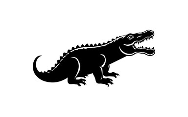 Obraz na płótnie Canvas A crocodille shape isolated illustration with black and white style for template.