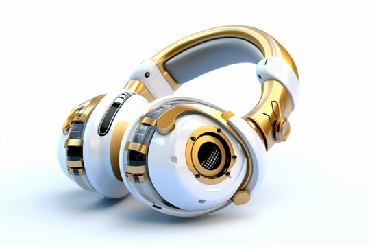 Retro-Futuristic Gold Headset