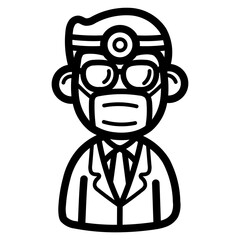 dentist line icon style