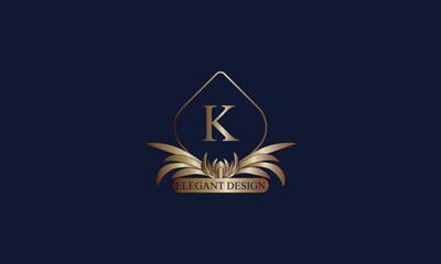 Letter K luxury logo. Monogram design elements, elegant template. Calligraphic elegant icon design. Business sign.