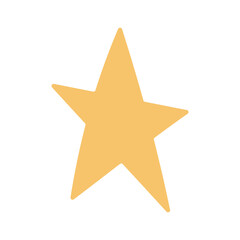 Star hand drawn illustration. Flat style design, isolated vector. Kids print element, astronomy, astrology, celestial body, space, cosmos