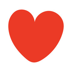 Heart flat hand drawn illustration. Flat style design, isolated vector. Kids print element, romantic love sign, symbol, Saint Valentines day, romance, passion