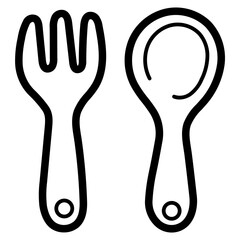 cutlery line icon style