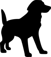 Labrador inspired  dog silhouette outline vector