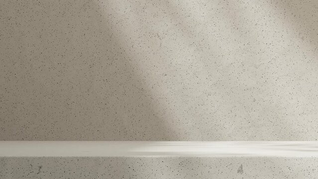 Video of simple natural ceramic texture empty scene with sunlight 3d rendering mockup template in landscape