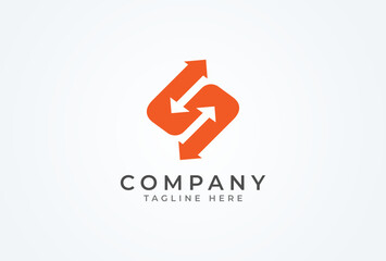 Initial S Logo, letter S with arrow combination, Usable for Business and logistic Logos, vector illustration